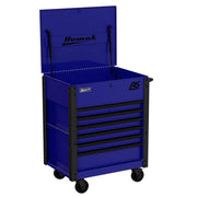 Homak 06035247 35" RS Pro 7 Drawer Service Cart with Lockable Flip Top - Rally Sport Blue