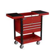 Homak 06043500 35" Pro Series 4 Drawer Slide Top Service Cart - Fury Red