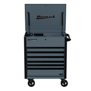 Homak 06342406 6 Drawer Flip Top Power Service Cart with 125/250 lb Drawers - Gray