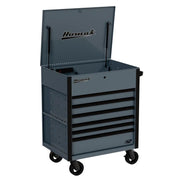 Homak 06342406 6 Drawer Flip Top Power Service Cart with 125/250 lb Drawers - Gray angle view