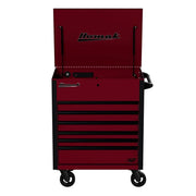 Homak 06342406 6 Drawer Flip Top Power Service Cart with 125/250 lb Drawers - Rouge Red