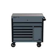 Homak 06422407 7 Drawer Slide Top Service Cart with 125/250 lb Drawers - Gray