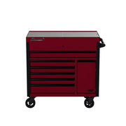 Homak 06422407 7 Drawer Slide Top Service Cart with 125/250 lb Drawers - Rouge Red