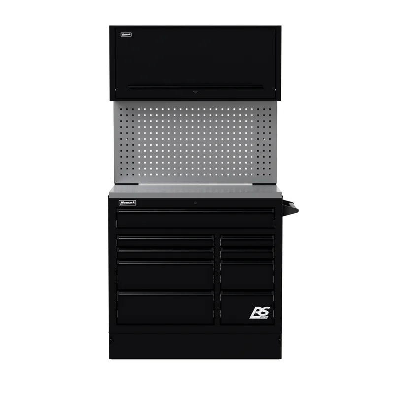 Homak CTS41002 41" CTS Centralized Tool Storage Set with Toolboard Backsplash - Midnight Black