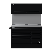 Homak CTS54001 54" CTS Centralized Tool Storage Set with Solid Backsplash - Midnight Black