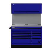 Homak CTS54001 54" CTS Centralized Tool Storage Set with Solid Backsplash - Rally Sport Blue