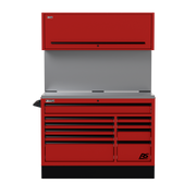 Homak CTS54001 54" CTS Centralized Tool Storage Set with Solid Backsplash - Fury Red