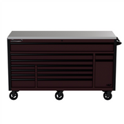 Homak H204722613 72" H2 Pro 13-Drawer Workstation Roller Cabinet with Power Drawer - Black Cherry