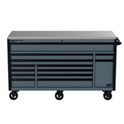 Homak H204722613 72" H2 Pro 13-Drawer Workstation Roller Cabinet with Power Drawer - Gray