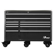 Homak HX04060111 60" Big Dawg HXL Pro 10-Drawer Roller Cabinet with Stainless Steel Top - Midnight Black