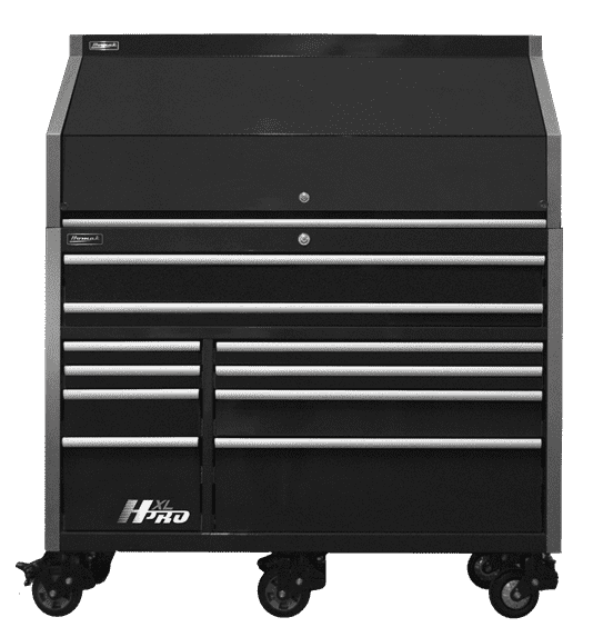 Homak HX07060101 60" Big Dawg HXL Pro 10-Drawer Roller Cabinet and Hutch Combo - Midnight Black hutch view