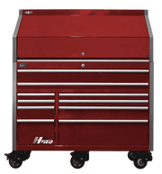 Homak HX07060101 60" Big Dawg HXL Pro 10-Drawer Roller Cabinet and Hutch Combo - Fury Red hutch view