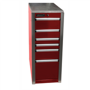Homak HX08015061 HXL Pro Series 6-Drawer Side Cabinet with Stainless Steel Top - Fury Red angle view