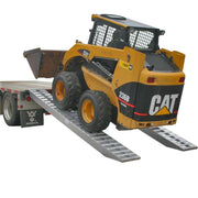 HD Ramps Hook-End Heavy Equipment Ramps 12'x16" with 12,000 lbs Capacity is in use by a bulldozer