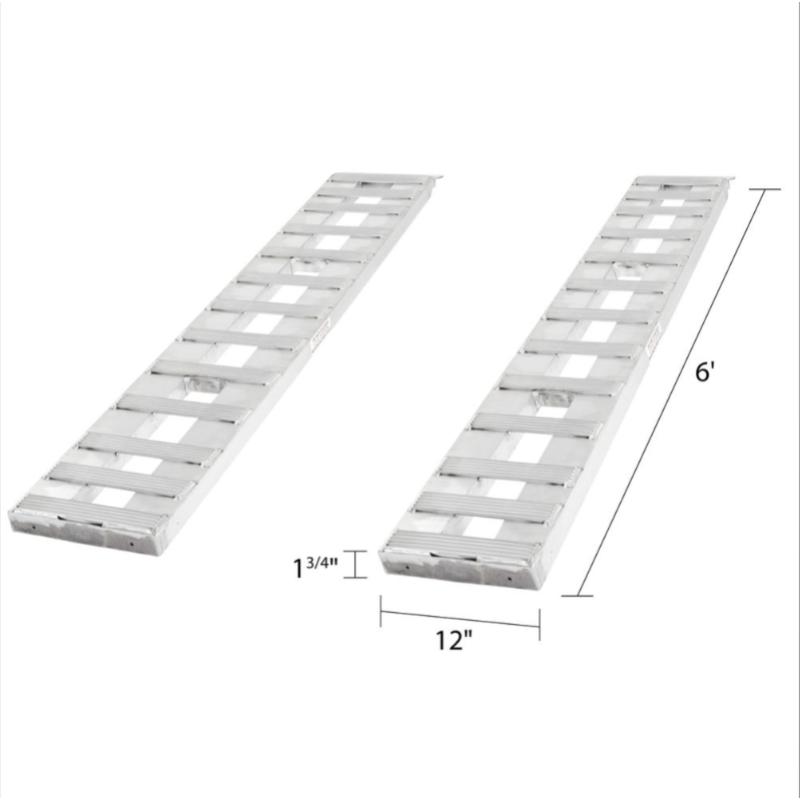 HD Ramps Hook & Plate Hybrid End Aluminum Car Trailer Ramps dimensions and measurements
