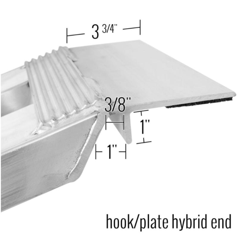 HD Ramps Hook & Plate Hybrid End Aluminum Car Trailer Ramps hook/plate hybrid end measurements
