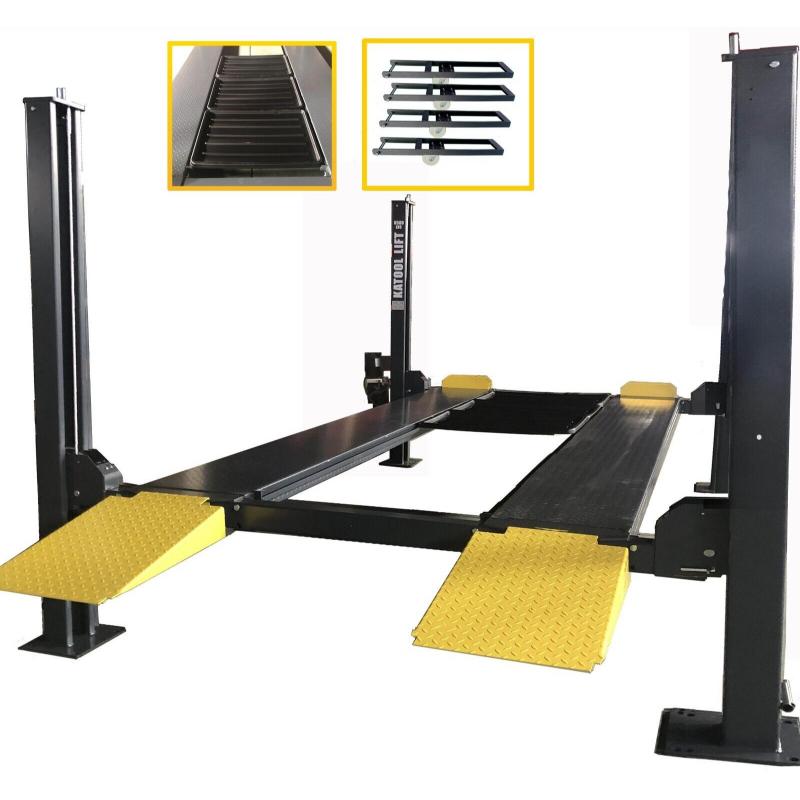 KATOOL KT-4H850 4-Post Car Lift 8,500 lb Capacity, Jack Tray, Drip Trays & Caster Kit Included with accessories included