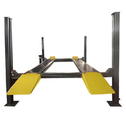 front view of the KATOOL KT-4H850 4-Post Car Lift 8,500 lb Capacity, Jack Tray, Drip Trays & Caster Kit Included