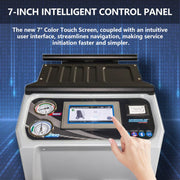 control panel of the KATOOL KT-AC1800 Fully Automatic R-134A Recovery, Recycle & Recharge Machine – Premium Dual System for Fast, Professional AC Service
