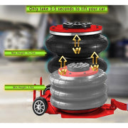 height adjustment of the KATOOL 3-Ton Red Pneumatic Air Bag Jack Car Lift with 5.9"-15.75" Range and 6,000 lbs Capacity