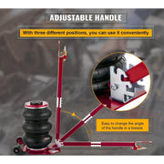 adjustable handle of the KATOOL 5-Ton Pneumatic Air Bag Jack Red Car Lift with 5.9"-15.75" Lifting Range