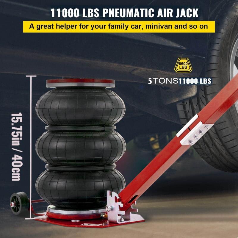 lifting capacity of the KATOOL 5-Ton Pneumatic Air Bag Jack Red Car Lift with 5.9"-15.75" Lifting Range