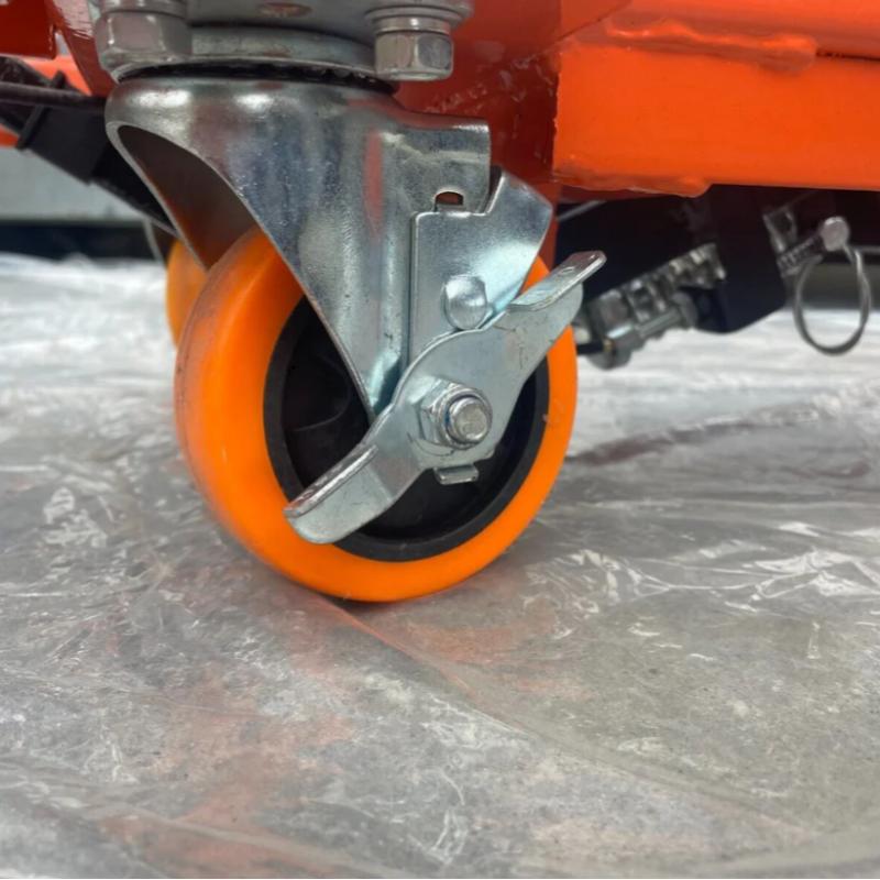 wheels of the KATOOL KT-CT330 Hydraulic Lift Table Cart 330 lbs Manual Scissor Lift Table