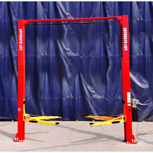 KATOOL KT-M120 2-Post Clear-Floor Vehicle Lift 12,000 lb Capacity, Overhead Beam, Manual Lock Release