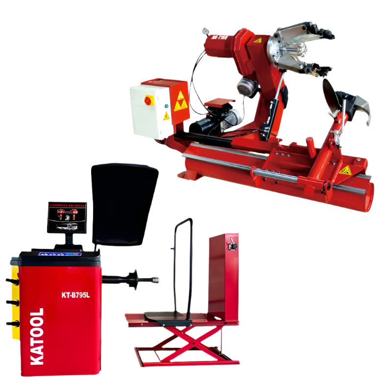 KATOOL KT-T160 & KT-B795L Tire Changer and Wheel Balancer Combo Heavy Duty 62" Max Wheel Diameter