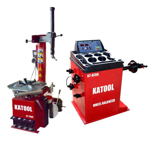 KATOOL KT-T800 & KT-B700 Tire Changer and Wheel Balancer Combo 41" Max Wheel Diameter, ±1g Accuracy

