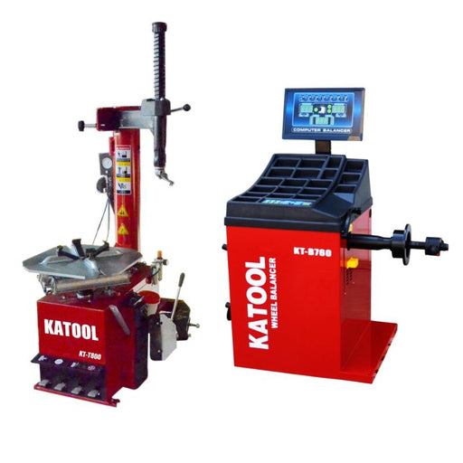KATOOL KT-T800 & KT-B760 Tire Changer and Wheel Balancer Combo 41" Max Wheel Diameter, Auto Balancer Measurement

