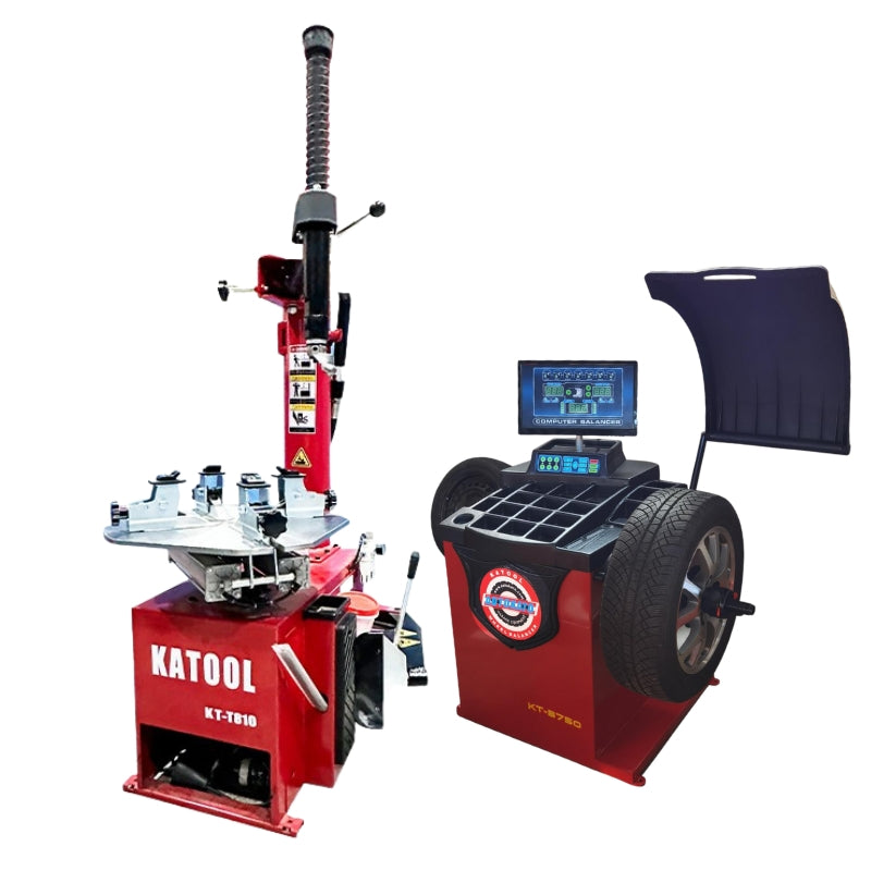 KATOOL KT-T810 & KT-B750 Tire Changer & Wheel Balancer Combo Bead Blast Seater & 30" Rim Capacity