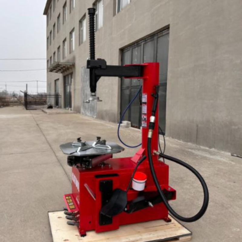 side view of the KATOOL KT-T810 Wheel Clamp Tire Changer Machine Professional Grade with 41" Max Wheel Diameter