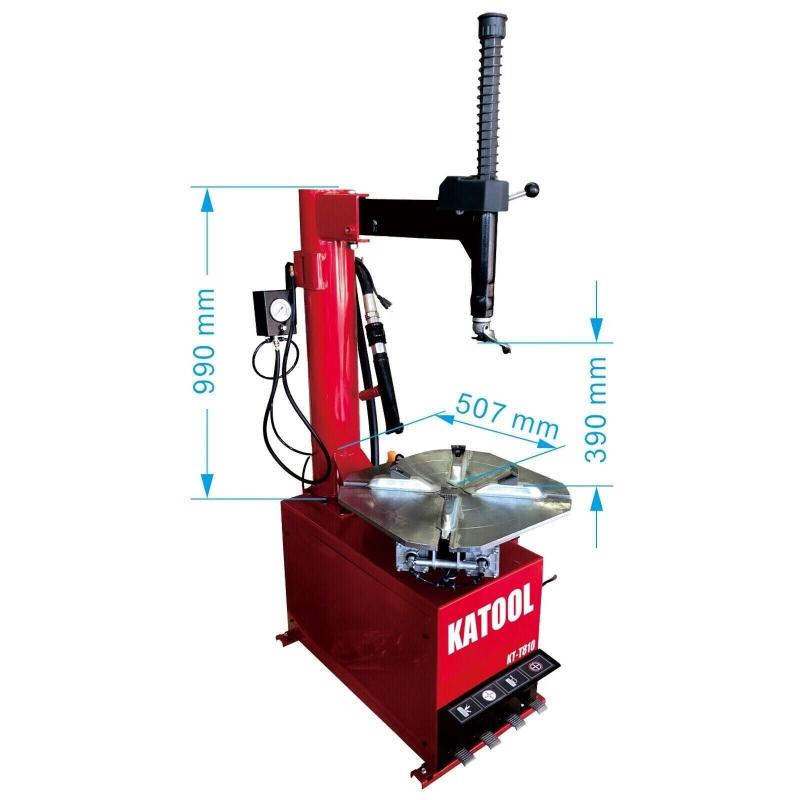 measurements of the KATOOL KT-T810 Wheel Clamp Tire Changer Machine