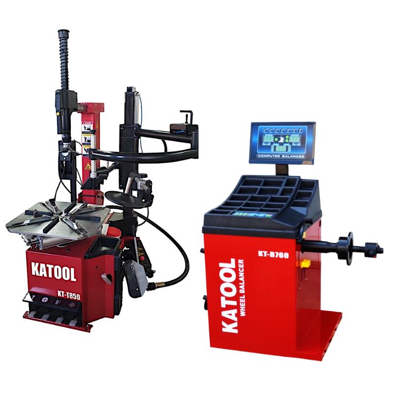 KATOOL KT-T850 + KT-B760 Tire Changer & Wheel Balancer Combo Commercial-grade, precise balancing
