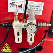 air pressure gauge of the KATOOL KT-T850 Tilt-Arm Wheel Clamp Tire Changer Machine Professional Grade Durable 47" Capacity with Assist Arms and Bead Seater