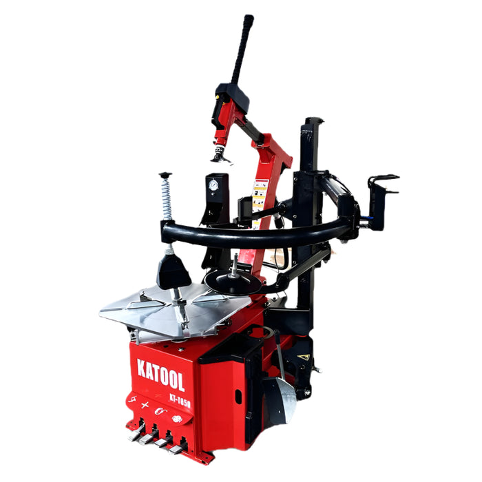 arm tilted KATOOL KT-T850 Tilt-Arm Wheel Clamp Tire Changer Machine Professional Grade Durable 47" Capacity with Assist Arms and Bead Seater