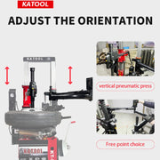 orientation adjuster of the KATOOL KT-T855 Wheel Clamp Tire Changer Machine Professional 1100mm Max Wheel Diameter 1.5KW Motor 110V Power