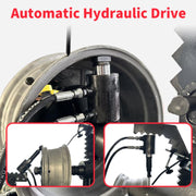 automatic hydraulic drive of the KATOOL KT-WL69 Rim Straightener Hydraulic 10"-26" Rim Capacity