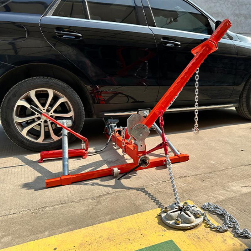 Katool KT-YA260 Auto Body Puller Frame Straightener Professional Repair System is in use with a black car