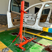 Katool KT-YA260 Auto Body Puller Frame Straightener Professional Repair System is in use with a car frame
