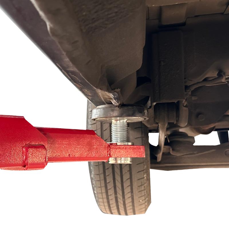 left lifting point of the Katool AM120SD Two Post Car Lift 12,000 lbs Capacity Professional-Grade 