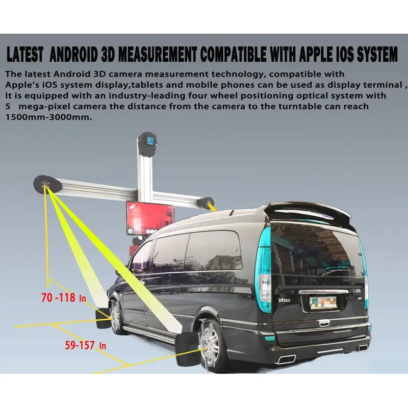 Katool AV9 Pro 5 mega-pixel camera system with 1500 to 3000 mm camera-to-turntable range