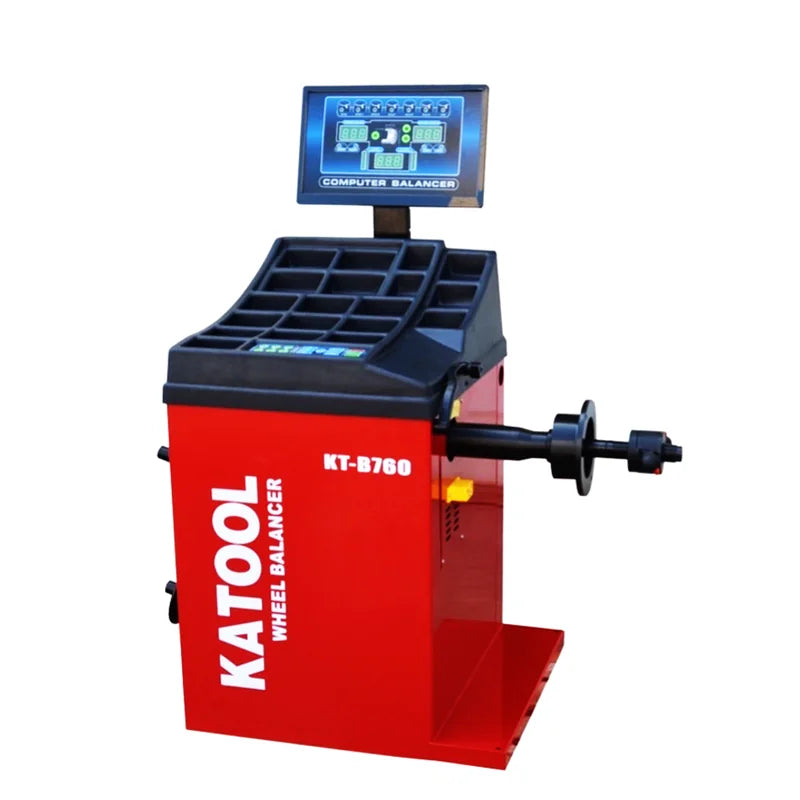 Katool KT-B760 optical-sensor wheel balancer, front view