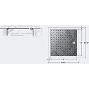 dimensions of the Cendrex Key Operated Flush Aluminum Floor Hatch with Exposed Flange - Custom Size