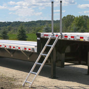HD Ramps 72" EZ Deck Step® Semi-Trailer Step Ladder Adjustable 54"-66" 375 lbs Capacity is attached to the trailer
