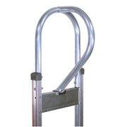 handle of the B&P Liberator Aluminum Hand Truck 600lb Capacity 52" x 21" x 20" with Poly Tread Wheels 
