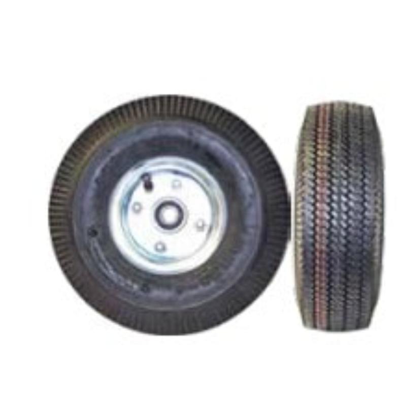 wheels of the B&P Liberator Aluminum Hand Truck 600lb Capacity 60" Tall with Pneumatic Wheels