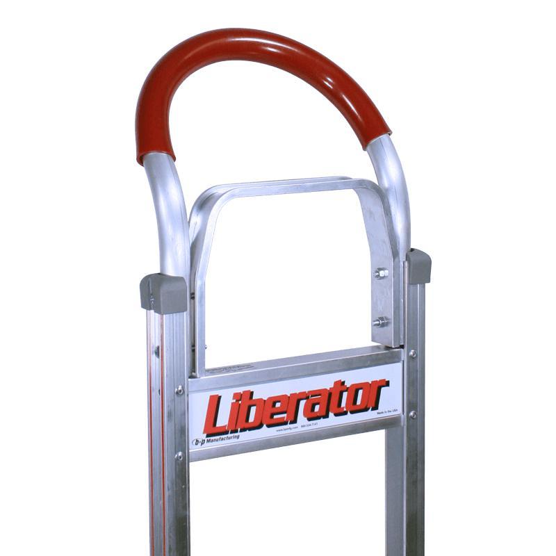 handle of the B&P Liberator Aluminum Hand Truck Stair Climber 600lb Capacity 50" x 21" x 18.5"
