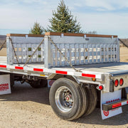 HD Ramps Load Leveler Stake Pocket Stakes 20-1/4" H for Step Deck Trailers in use